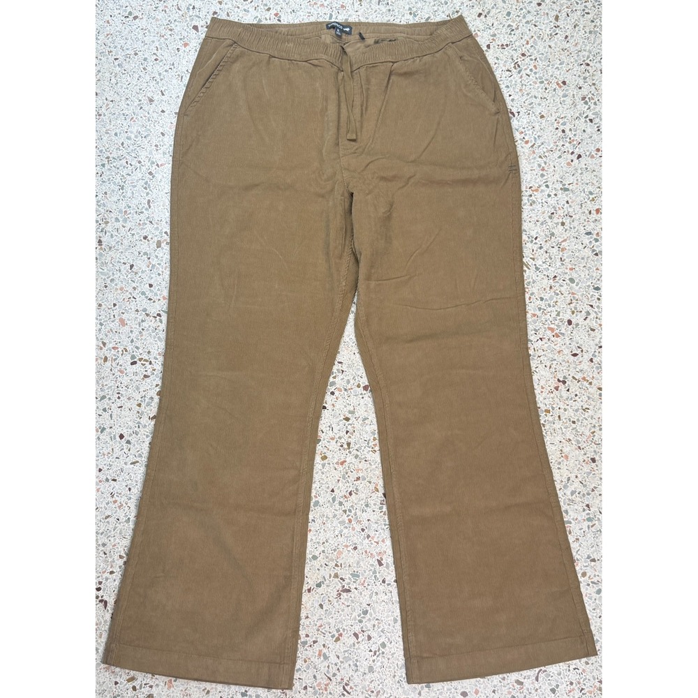 Toad &‎ Co Women's Brown Drawstring Waist Slash Pockets Wide Leg Pants Size XL